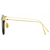 Linda Farrow - Gehry Rectangular Optical Glasses in Black Yellow Gold - LF37C1OPT - Linda Farrow Eyewear