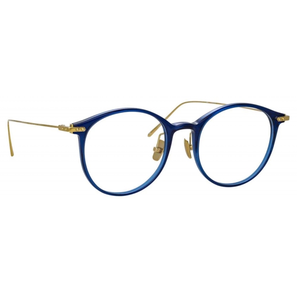 Linda Farrow - Gray Oval Optical Glasses in Blue - LF02AC16OPT - Linda Farrow Eyewear