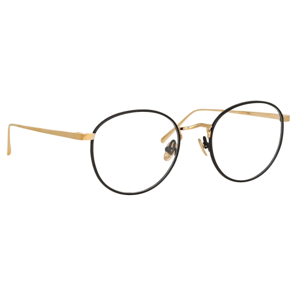 Linda Farrow - Harrison Oval Optical Glasses in Black Light Gold - LFL940C3OPT - Linda Farrow Eyewear
