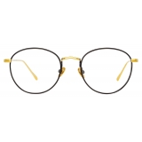 Linda Farrow - Harrison Oval Optical Glasses in Black Yellow Gold - LFL940C1OPT - Linda Farrow Eyewear