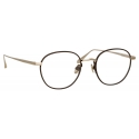 Linda Farrow - Jules Oval Optical Glasses in Light Gold Brown - LFL1233C4OPT - Linda Farrow Eyewear