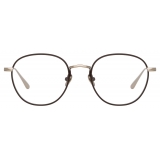 Linda Farrow - Jules Oval Optical Glasses in Light Gold Brown - LFL1233C4OPT - Linda Farrow Eyewear