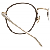 Linda Farrow - Jules Oval Optical Glasses in Light Gold Brown - LFL1233C4OPT - Linda Farrow Eyewear