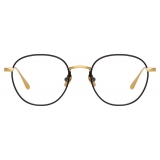 Linda Farrow - Jules Oval Optical Glasses in Yellow Gold Black - LFL1233C1OPT - Linda Farrow Eyewear