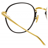 Linda Farrow - Jules Oval Optical Glasses in Yellow Gold Black - LFL1233C1OPT - Linda Farrow Eyewear
