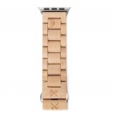 Woodcessories - Maple / Silver - Wooden Apple Watch Band 42 mm - Eco Strap - Stainless Steel - Wooden Apple Watch Strap