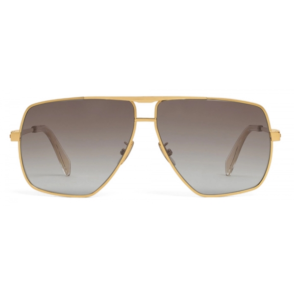 Céline - Metal Frame 25 Sunglasses in Metal with Polarized Lenses - Gold Gradient Brown - Sunglasses - Céline Eyewear
