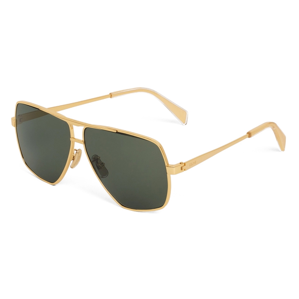 Céline - Metal Frame 24 Sunglasses in Metal - Gold Green - Sunglasses ...