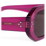 Céline - Occhiali da Sole Squadrati S255 in Acetato - Ciliegia Trasparente - Occhiali da Sole - Céline Eyewear