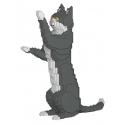 Jekca - Grey Tuxedo Cat 05S - Lego - Sculpture - Construction - 4D - Brick Animals - Toys