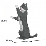 Jekca - Grey Tuxedo Cat 05S - Lego - Scultura - Costruzione - 4D - Animali di Mattoncini - Toys