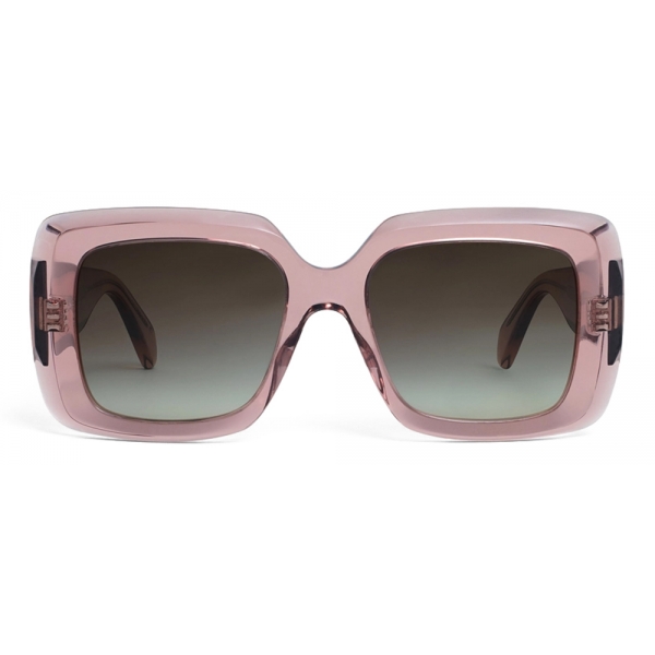 Céline - Square S263 Sunglasses in Acetate - Transparent Rose Caramel - Sunglasses - Céline Eyewear