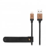 Woodcessories - Noce / Nero - Cavo Lightning Mfi in Legno 1,2 m - Eco Cable - Cavo Lighting USB Apple in Legno
