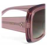 Céline - Square S263 Sunglasses in Acetate - Transparent Rose Caramel - Sunglasses - Céline Eyewear