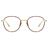 Linda Farrow - Jules Oval Optical Glasses in Yellow Gold Tortoiseshell - LFL1233C3OPT - Linda Farrow Eyewear