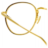 Linda Farrow - Jules Oval Optical Glasses in Yellow Gold Tortoiseshell - LFL1233C3OPT - Linda Farrow Eyewear