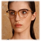 Linda Farrow - Kings Oval Optical Glasses in Brown - LFL747C29OPT - Linda Farrow Eyewear