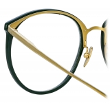 Linda Farrow - Kings Oval Optical Glasses in Green - LFL747C28OPT - Linda Farrow Eyewear