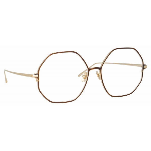 Linda Farrow - Leif Oversized Optical Glasses in Light Gold Brown - LFL1148C7OPT - Linda Farrow Eyewear