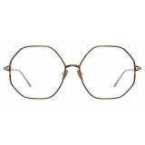 Linda Farrow - Leif Oversized Optical Glasses in Light Gold Brown - LFL1148C7OPT - Linda Farrow Eyewear