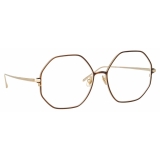 Linda Farrow - Leif Oversized Optical Glasses in Yellow Gold Black - LFL1148C6OPT - Linda Farrow Eyewear