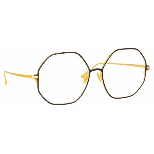 Linda Farrow - Leif Oversized Optical Glasses in Yellow Gold Black - LFL1148C6OPT - Linda Farrow Eyewear