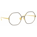 Linda Farrow - Leif Oversized Optical Glasses in Yellow Gold Black - LFL1148C6OPT - Linda Farrow Eyewear