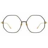 Linda Farrow - Leif Oversized Optical Glasses in Yellow Gold Black - LFL1148C6OPT - Linda Farrow Eyewear