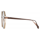 Linda Farrow - Occhiali da Vista Lianas Hexagonale in Marrone Metallizzato - LFL1253C9OPT - Linda Farrow Eyewear