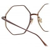 Linda Farrow - Lianas Hexagon Optical Glasses in Metallic Brown - LFL1253C9OPT - Linda Farrow Eyewear