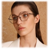 Linda Farrow - Occhiali da Vista Lianas Hexagonale in Marrone Metallizzato - LFL1253C9OPT - Linda Farrow Eyewear