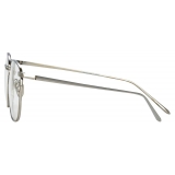 Linda Farrow - SImon Square Optical Glasses in White Gold - LFL479C7OPT - Linda Farrow Eyewear