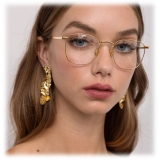 Linda Farrow - SImon Square Optical Glasses in White Gold - LFL479C7OPT - Linda Farrow Eyewear