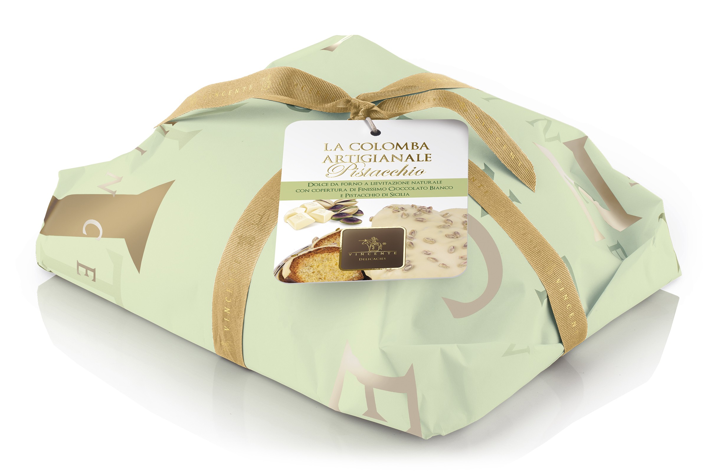 Vincente Delicacies - Colomba Artigianale - Pandorata al Cioccolato Bianco e  Pistacchio Sicilia - Classique - Incartata a Mano - Avvenice