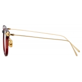 Linda Farrow - Linear Fuller A D-Frame Optical Glasses in Burgundy - LF01AC4OPT - Linda Farrow Eyewear