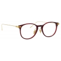 Linda Farrow - Linear Fuller D-Frame Optical Glasses in Burgundy - LF01C4OPT - Linda Farrow Eyewear