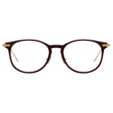 Linda Farrow - Linear Fuller D-Frame Optical Glasses in Burgundy - LF01C4OPT - Linda Farrow Eyewear