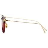 Linda Farrow - Linear Fuller D-Frame Optical Glasses in Burgundy - LF01C4OPT - Linda Farrow Eyewear