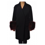 Dondup - Coat with Fur Cuffs - Blue - Jacket - Luxury Exclusive Collection