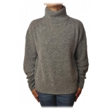 Dondup - High Neck Knitted Sweater in Yarn - Grey - Knitwear - Luxury Exclusive Collection