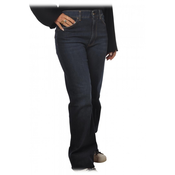 Dondup - Jeans Vita Alta con Gamba Larga - Blu - Pantalone - Luxury Exclusive Collection