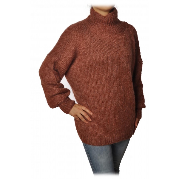 Dondup - Mohair Turtleneck Sweater - Brick - Knitwear - Luxury Exclusive Collection