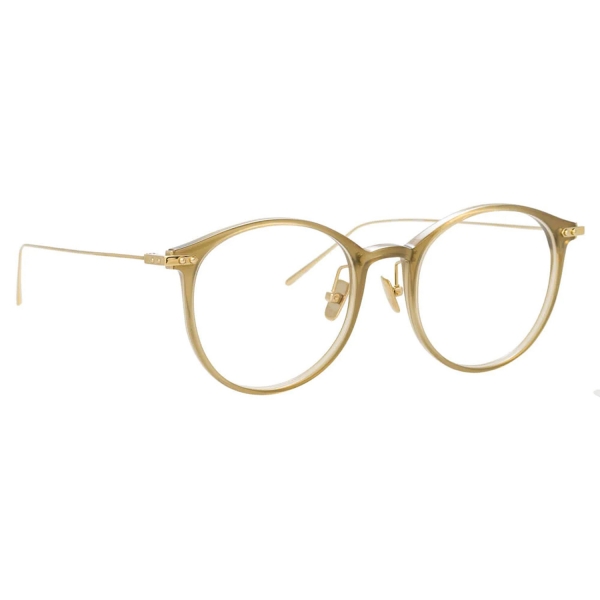 Linda Farrow - Linear Gray A Oval Optical Glasses in Khaki - LF02AC7OPT - Linda Farrow Eyewear