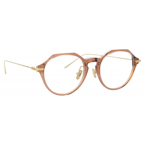 Linda Farrow - Linear Wren A Angular Optical Glasses in Tobacco - LF05AC5OPT - Linda Farrow Eyewear