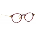 Linda Farrow - Linear Arris A Oval Optical Glasses in Burgundy - LF06AC4OPT - Linda Farrow Eyewear