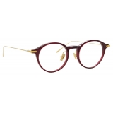 Linda Farrow - Linear Arris A Oval Optical Glasses in Burgundy - LF06AC4OPT - Linda Farrow Eyewear