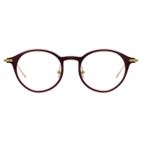 Linda Farrow - Linear Arris A Oval Optical Glasses in Burgundy - LF06AC4OPT - Linda Farrow Eyewear