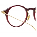 Linda Farrow - Linear Arris A Oval Optical Glasses in Burgundy - LF06AC4OPT - Linda Farrow Eyewear