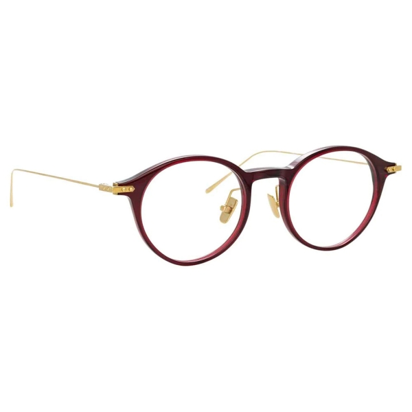 Linda Farrow - Linear Arris Oval Optical Glasses in Burgundy - LF06C4OPT - Linda Farrow Eyewear