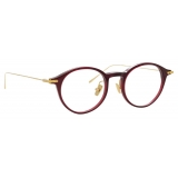 Linda Farrow - Linear Arris Oval Optical Glasses in Burgundy - LF06C4OPT - Linda Farrow Eyewear